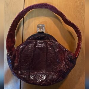 1950's Croc  Bag With Bezel Clasp